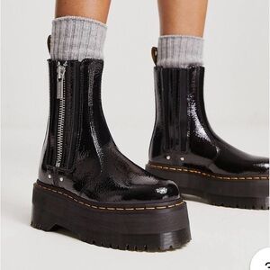 Dr. Martens Black Patent Leather Ankle Boots